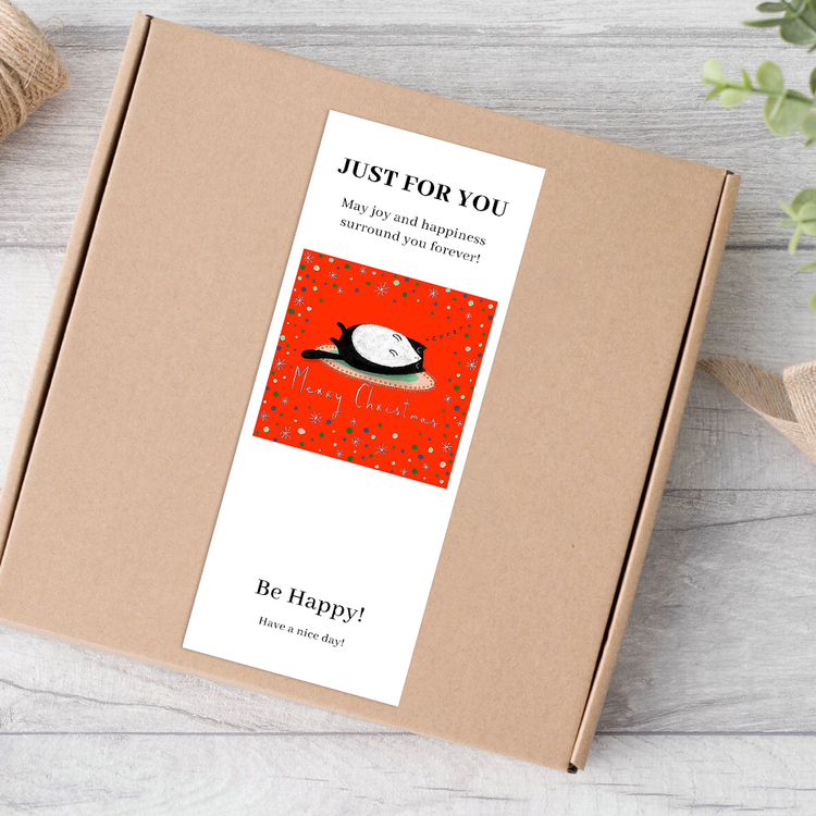 gytz3797跨境圣诞节通用迷你超大不干胶贴纸定制封口贴空白可手写