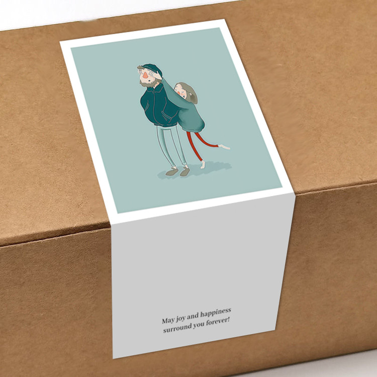 gytz5700父亲节通用迷你超大不干胶贴纸定制封口贴空白可手写