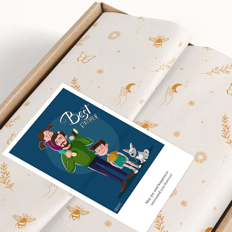 gytz5871父亲节通用迷你超大不干胶贴纸定制封口贴空白可手写