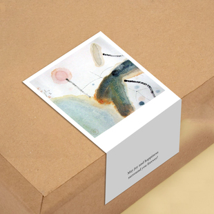 gytz6419中式 古风水墨工笔传统绘画通用超大不干胶贴纸定制封口贴