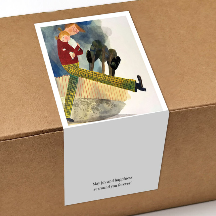 gytz5705父亲节通用迷你超大不干胶贴纸定制封口贴空白可手写