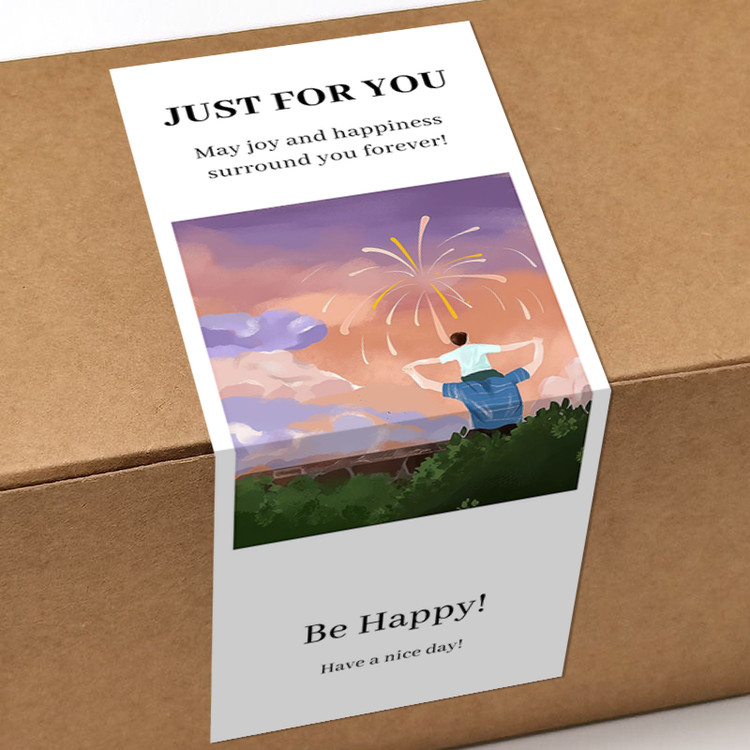 gytz5740父亲节通用迷你超大不干胶贴纸定制封口贴空白可手写