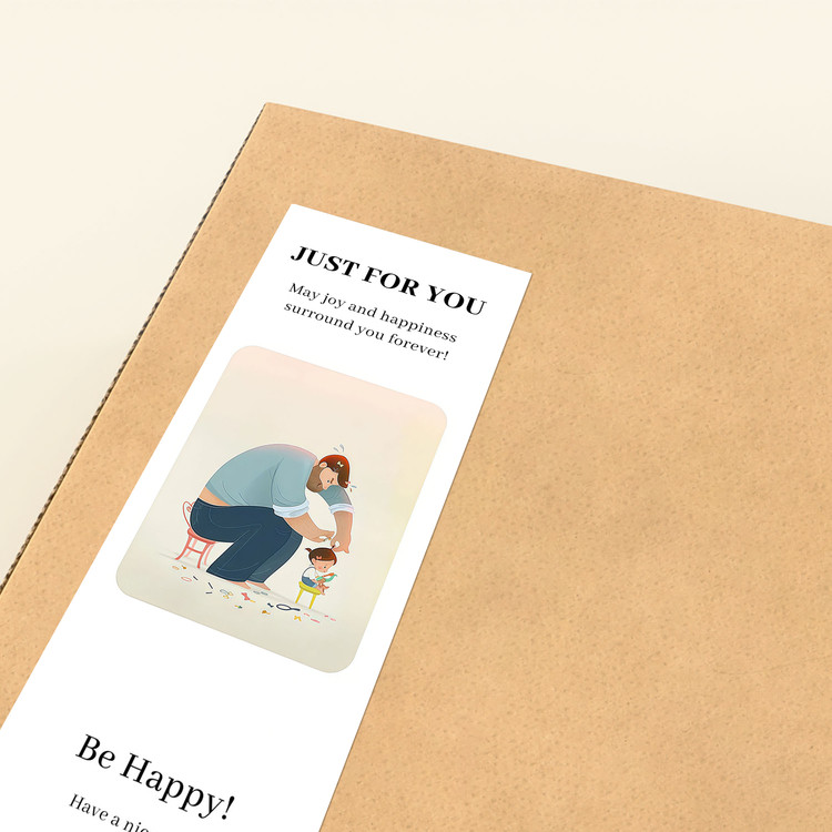 gytz5674父亲节通用迷你超大不干胶贴纸定制封口贴空白可手写