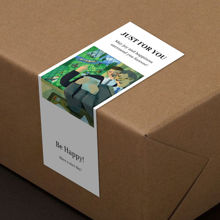 gytz5709父亲节通用迷你超大不干胶贴纸定制封口贴空白可手写