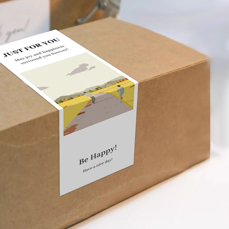 gytz5763父亲节通用迷你超大不干胶贴纸定制封口贴空白可手写