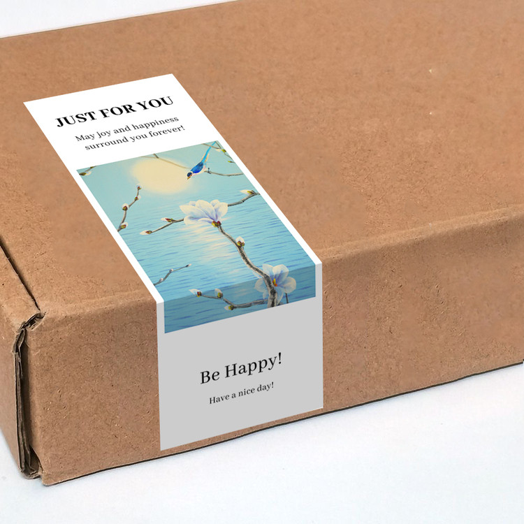 gytz6605中式古风水墨工笔传统绘画通用超大不干胶贴纸定制封口贴