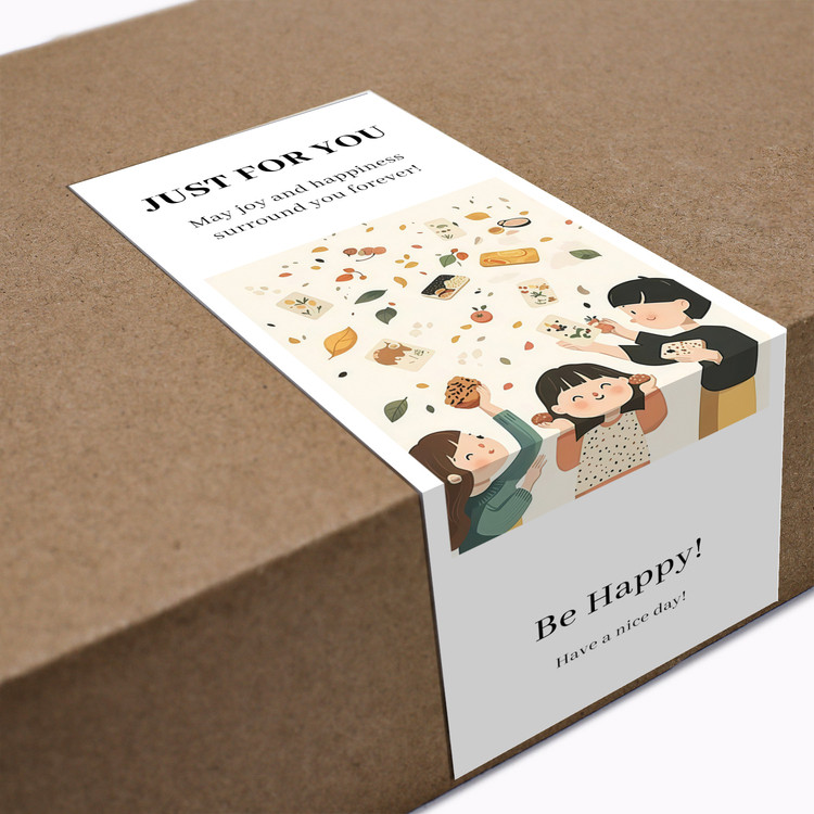 gytz772快乐微笑高级感森系唯美小清晰插画通用不干胶贴纸封口贴