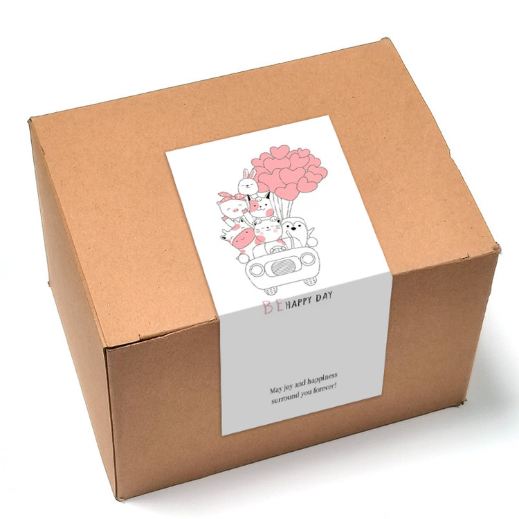 gytz692快乐微笑高级感森系唯美小清晰插画通用不干胶贴纸封口贴