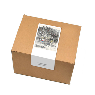 gytz6412中式 古风水墨工笔传统绘画通用超大不干胶贴纸定制封口贴