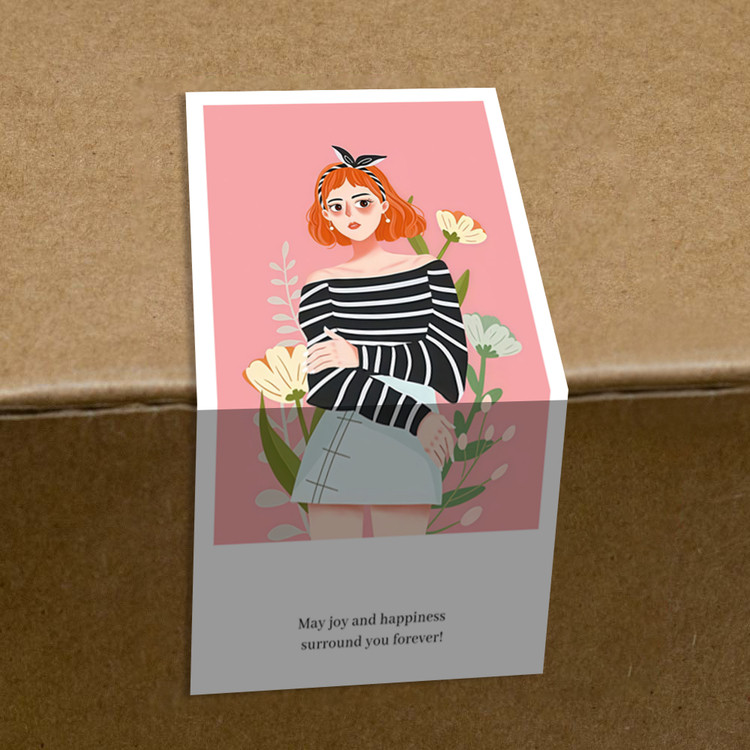 gytz518快乐微笑高级感森系唯美小清晰插画通用不干胶贴纸封口贴