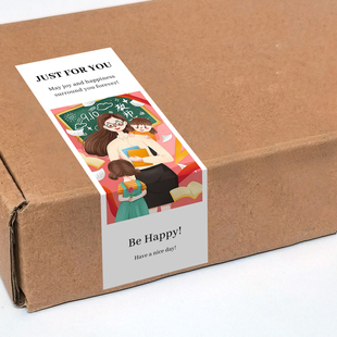 gytz5078教师节通用迷你超大不干胶贴纸定制封口贴空白可手写包装