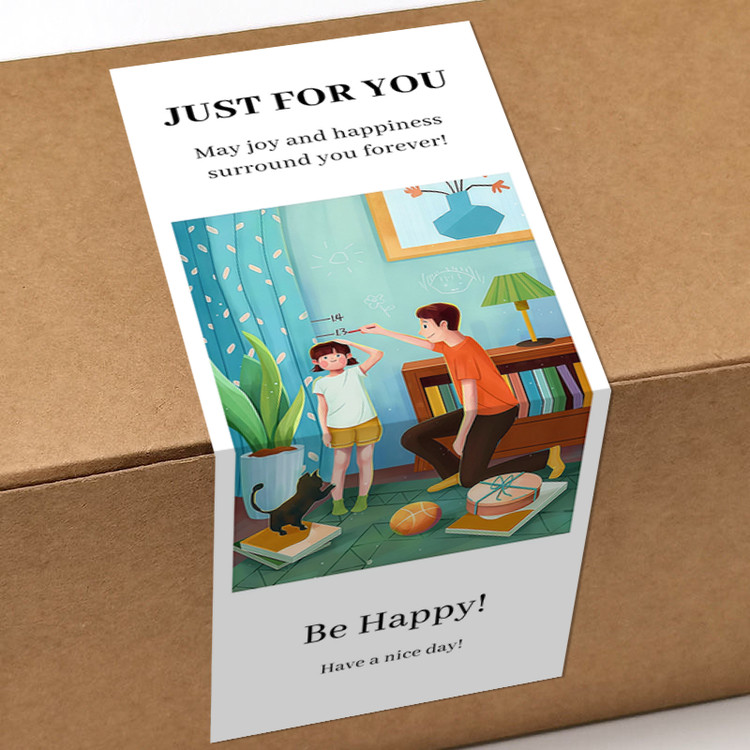 gytz5738父亲节通用迷你超大不干胶贴纸定制封口贴空白可手写