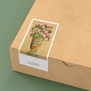 gytz6909高级感森系唯美插画ins极简约通用超大不干胶贴纸封口贴