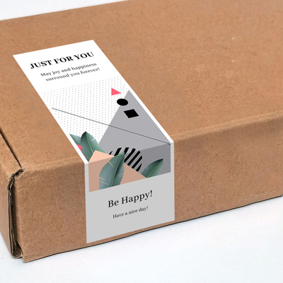 gytz7188中式古风水墨工笔抽象艺术通用超大不干胶贴纸定制封口贴