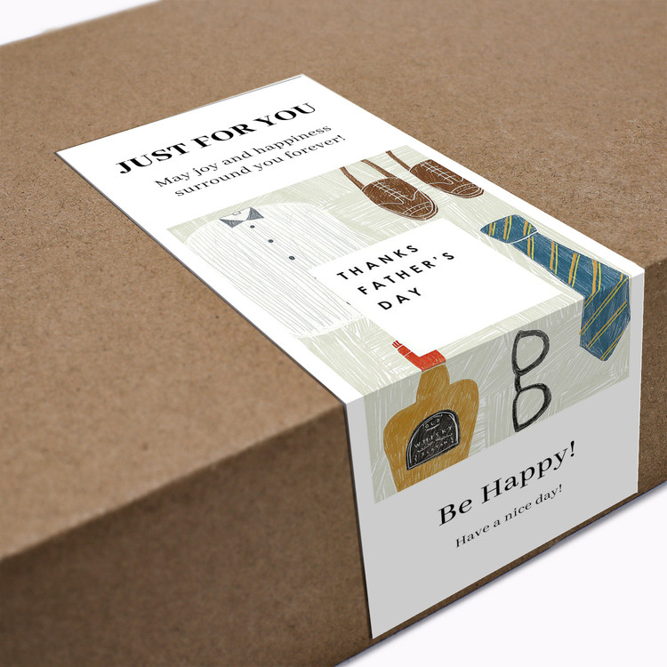 gytz5821父亲节通用迷你超大不干胶贴纸定制封口贴空白可手写