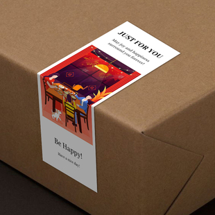 gytz5219新年通用迷你超大不干胶贴纸定制封口贴空白可手写包装 贴