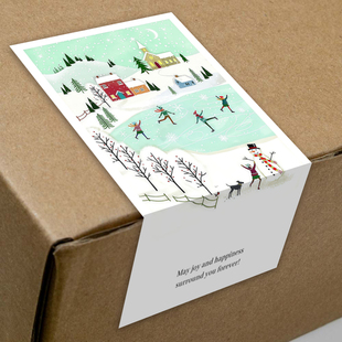 gytz3818跨境圣诞节通用迷你超大不干胶贴纸定制封口贴空白可手写