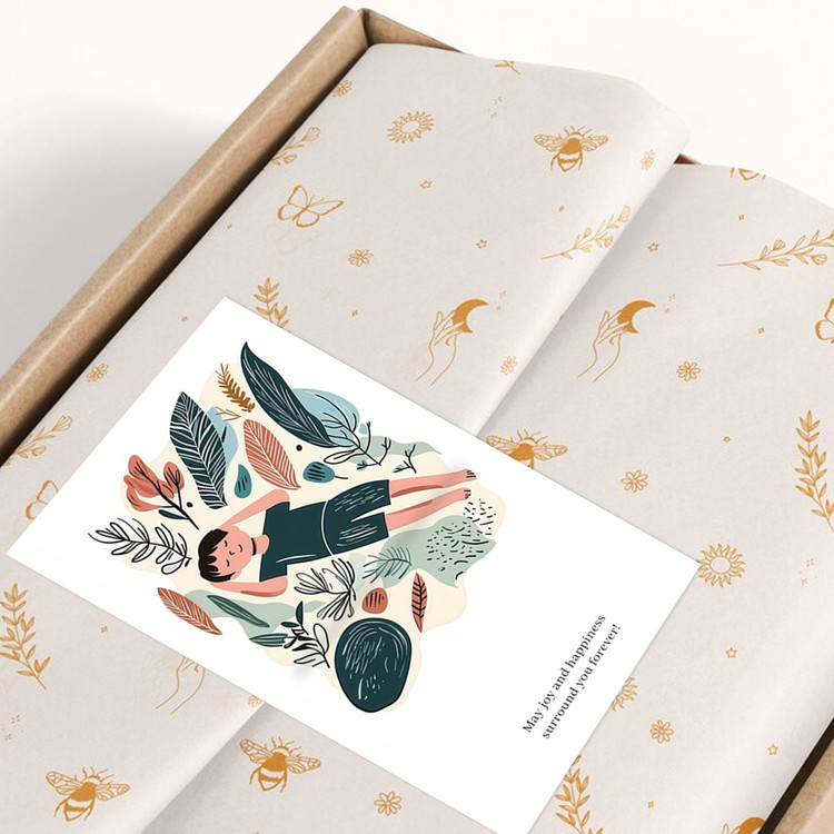 gytz817快乐微笑高级感森系唯美小清晰插画通用不干胶贴纸封口贴