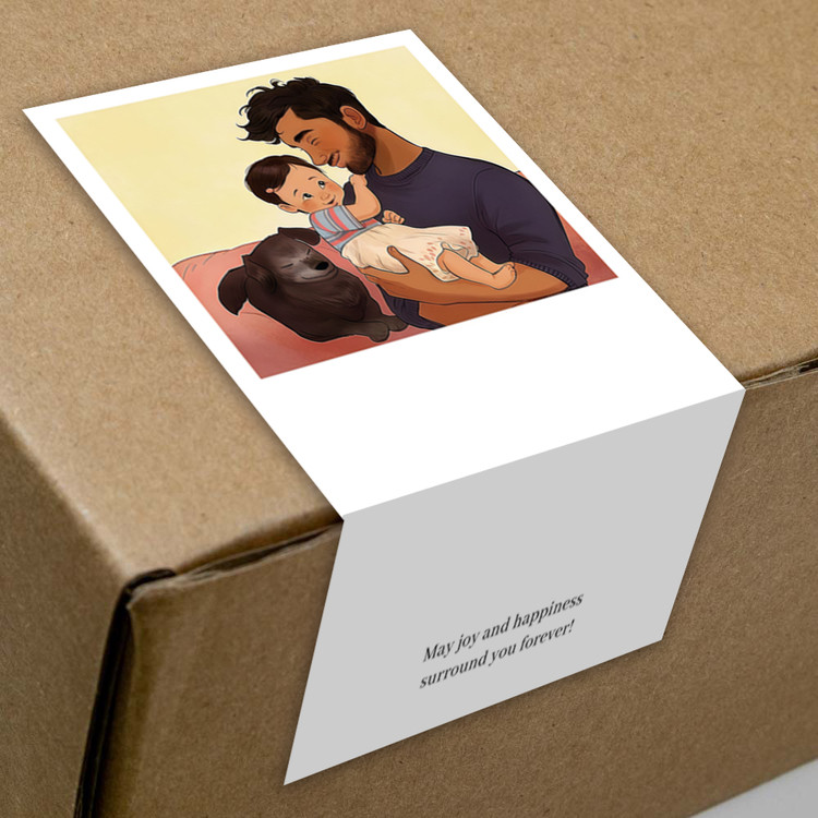 gytz5796父亲节通用迷你超大不干胶贴纸定制封口贴空白可手写