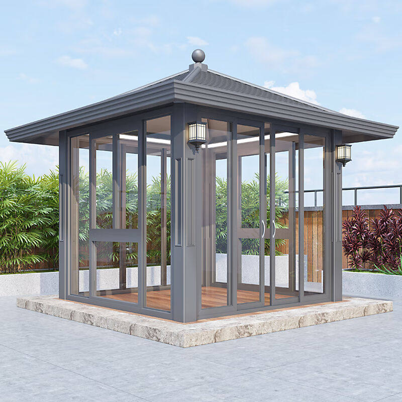 石上鸟铝合金阳光房凉亭别墅花园户外庭院公园亭子四角新中式凉亭