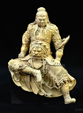 100MM 树脂摆件 宋关羽土色花纹底 家居办公饰品  LTCP-286/