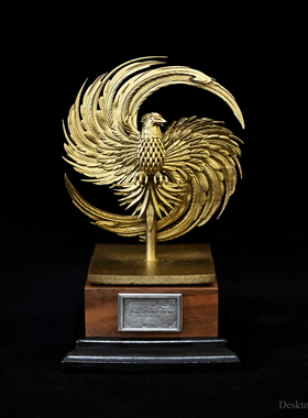 龙飞兔舞 100MM 桌面装饰品树脂摆件  金色飞鹰摆件 LTCP-410/3D