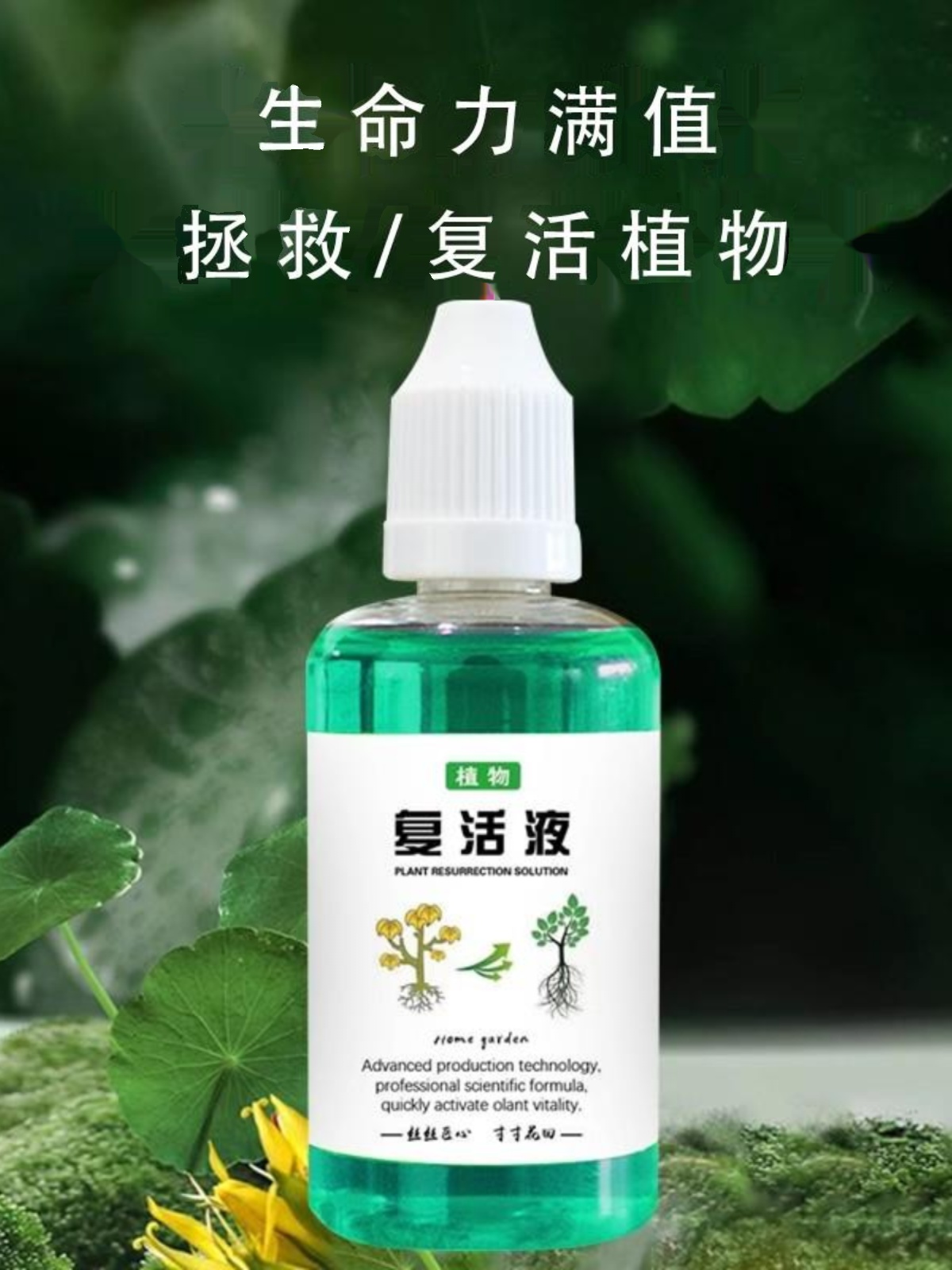 植物复活液，激发植物根系生长，促生根新芽。