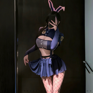 兔子警官~性感纯欲兔女郎cos女警制服套装角色扮演诱惑小胸睡裙女