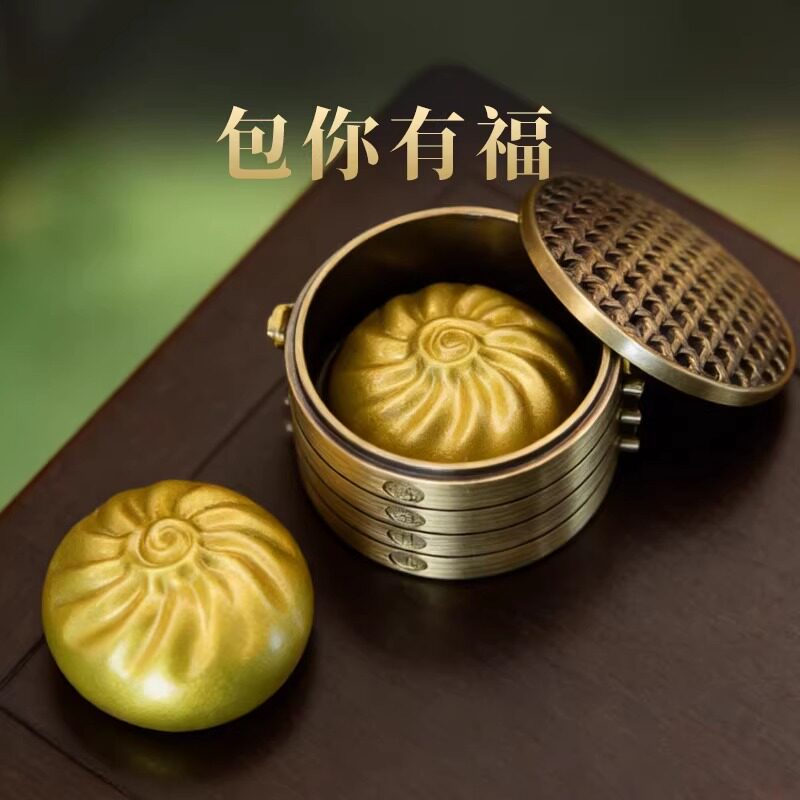 黄铜蒸蒸日上福包摆件伴手礼图片
