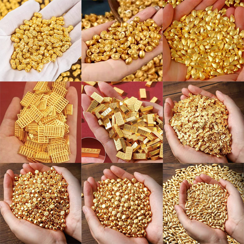 迷你金元宝金条金米金如意算盘钱币吉祥物乔迁家居聚宝盆装饰品