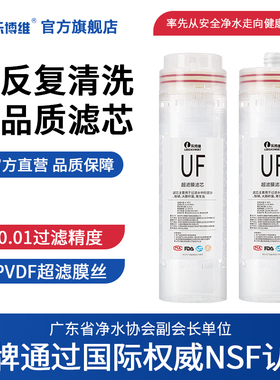 PVDF中空纤维UF超滤膜滤芯10寸平口插口式通用净水器滤芯可拆清洗