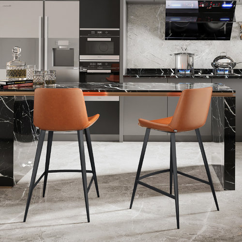 轻奢吧台椅子高脚吧凳酒吧椅时尚靠背椅北欧商务现代简约皮质713