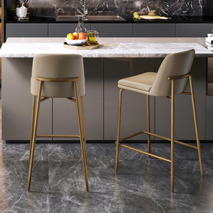 法式岛台餐椅吧台椅子轻奢高级感 设计师款厨房高脚凳子吧凳7131