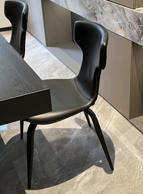 Liwur黑色极简餐椅轻奢高级感舒适餐饮商用餐厅客厅岛台椅子580