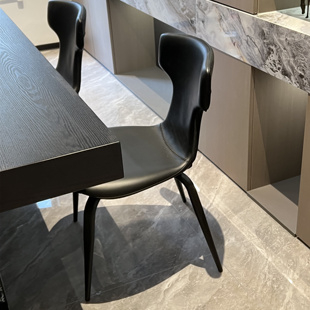 Liwur黑色极简餐椅轻奢高级感舒适餐饮商用餐厅客厅岛台椅子580