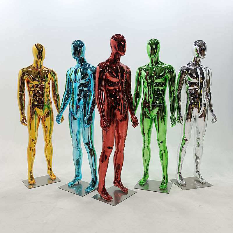 服装店时尚男模特道具塑料全身电镀彩色欧品人体模型橱窗陈列展示