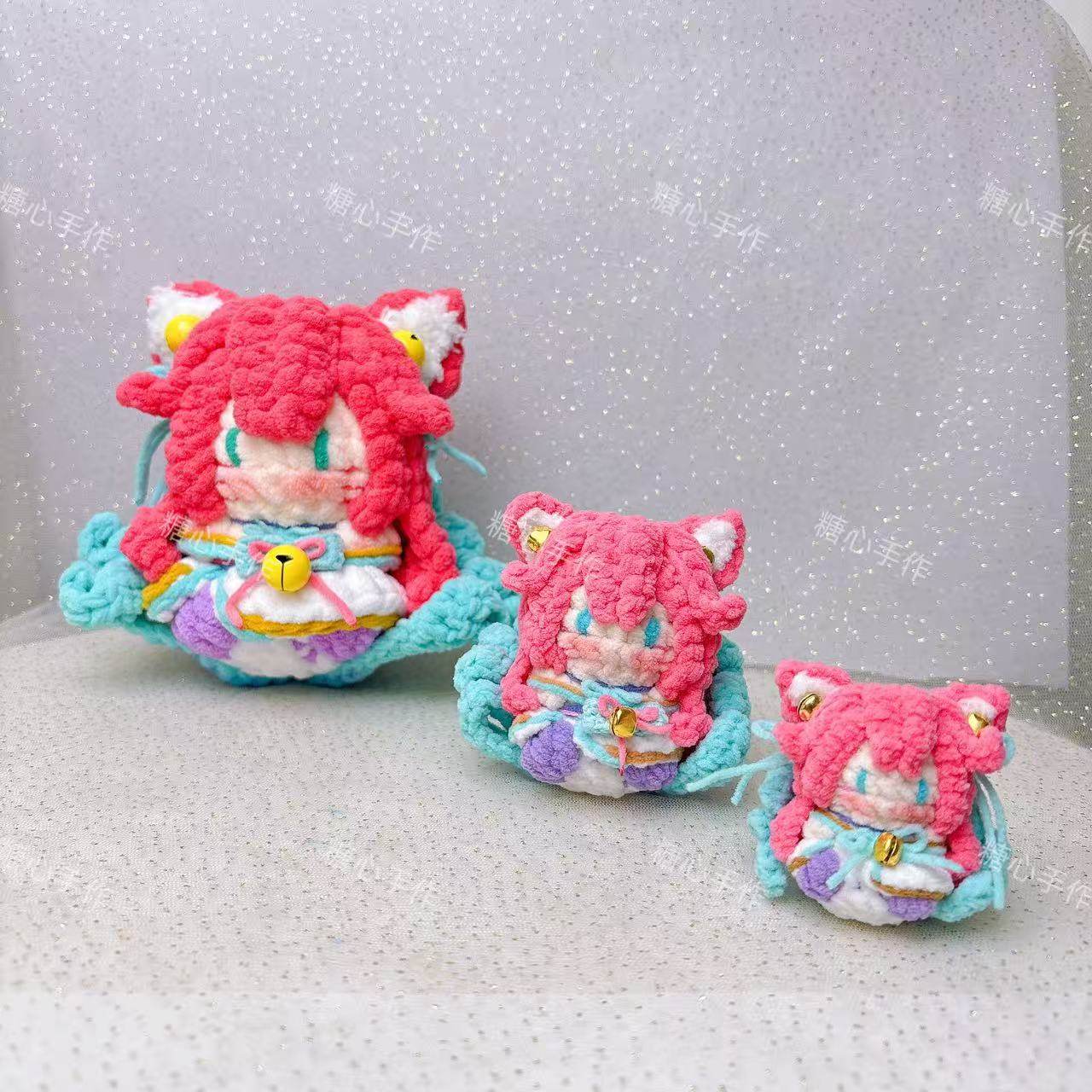 大号成品英雄联盟lol灵魂莲华阿狸纯手工钩织毛线玩偶挂件摆礼物