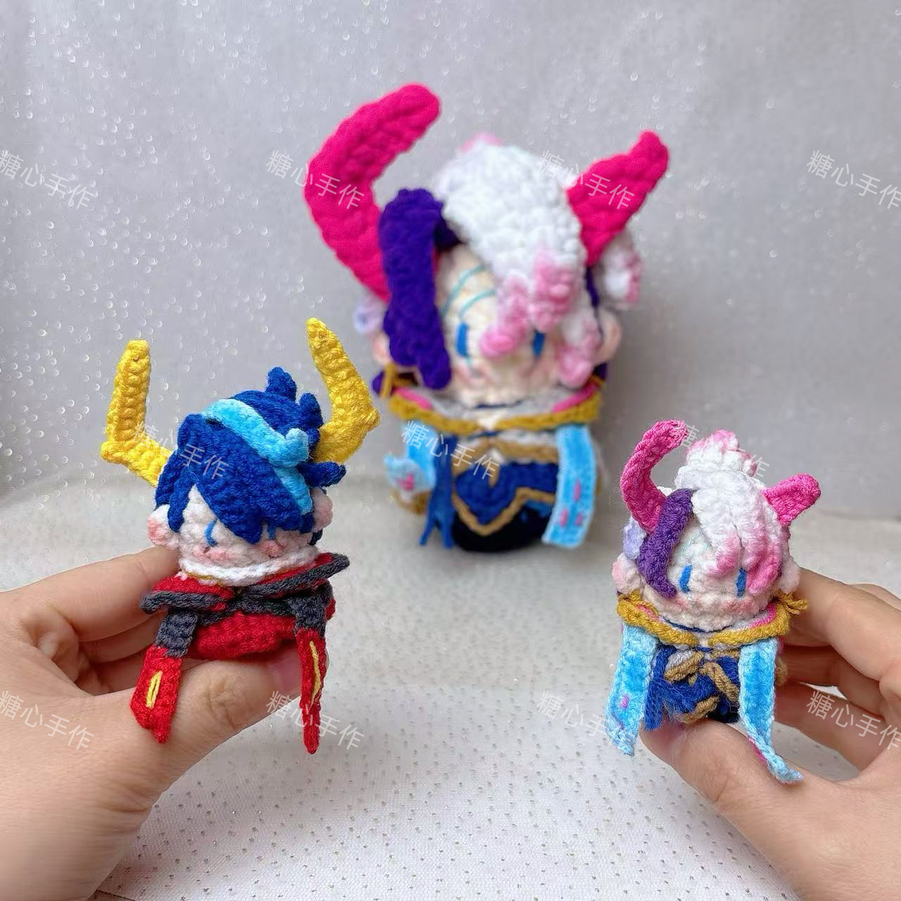 成品英雄联盟LOL灵魂莲华厄斐琉斯纯手工软糖钩织玩偶礼物钥匙扣