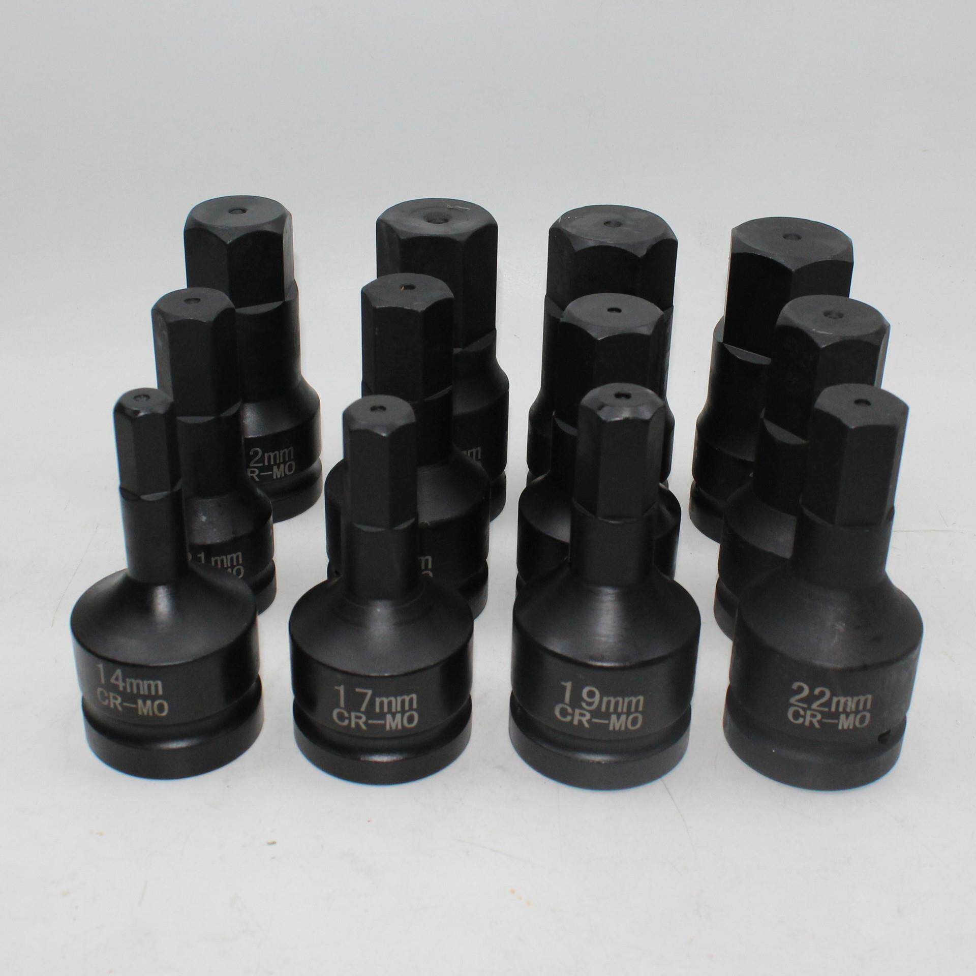 1寸孔内六角扳手H套筒内六方批头气动风炮旋具外六角25mm风炮套筒