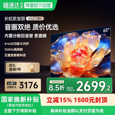 长虹欧宝丽电视65Z70H 65英寸4K液晶智能MiniLED电视139