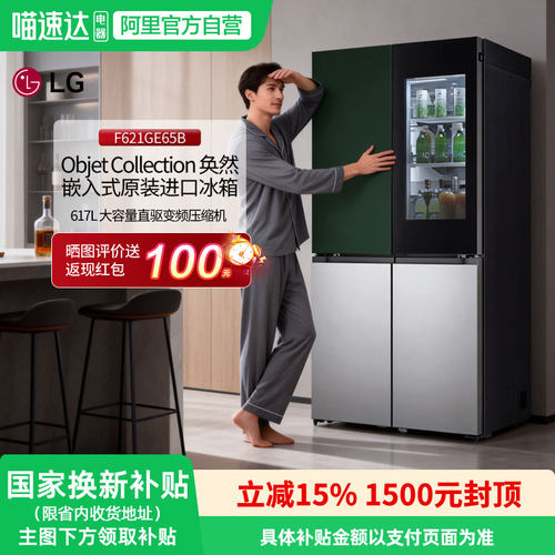 LG超薄电冰箱617升拼色原装进口