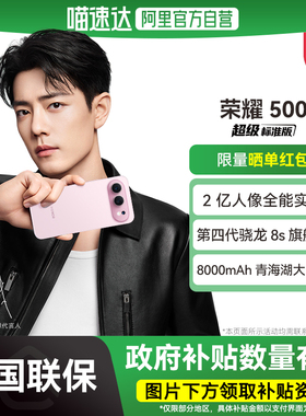 【政府补贴15%|阿里官方自营】HONOR/荣耀 500 焕新版手机 2亿人像实况 8000mAh青海湖电池 第四代骁龙8s-178