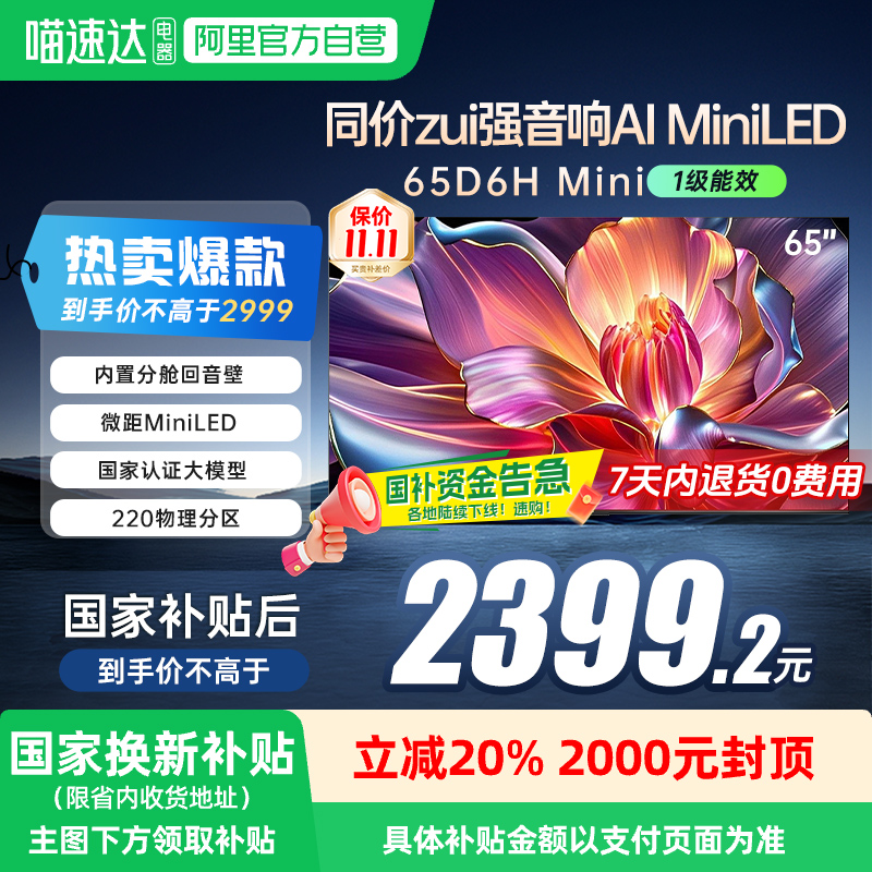 长虹65D6H Mini65英寸LED智能分舱回音壁壁画语音电视139