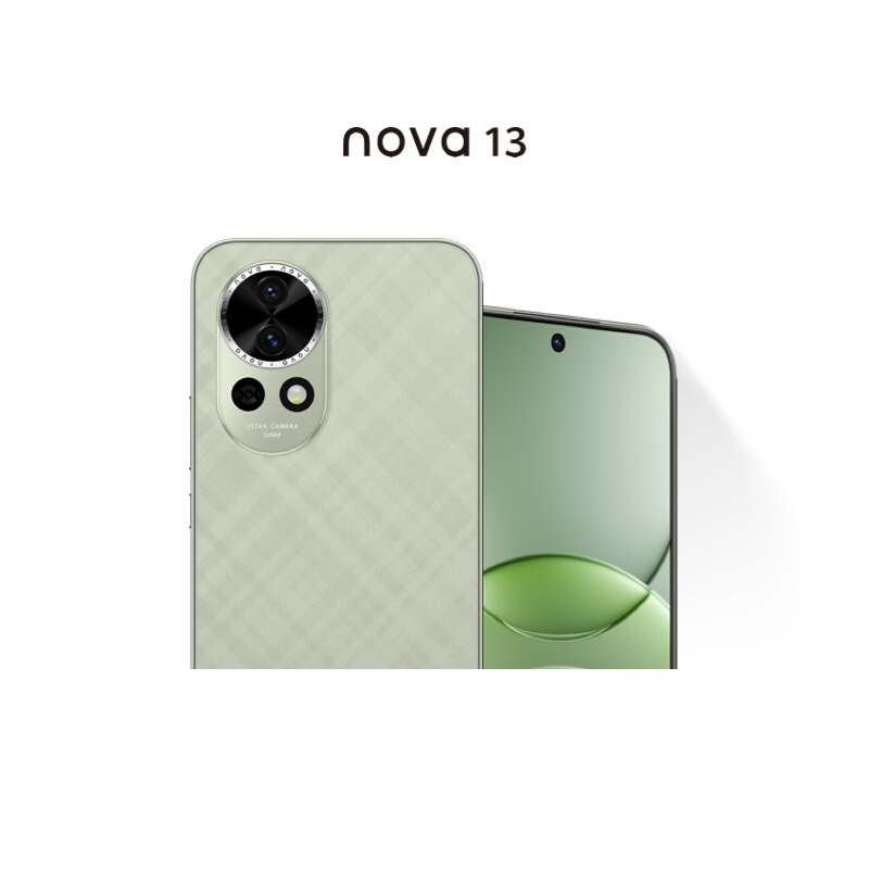 华为nova 13前置6000万超广角人像AI修图北斗卫星图片消息华为鸿蒙直面屏学生手机