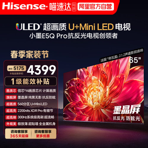 海信小墨E5Q Pro 65英寸ULED超画质U+Mini LED AI以旧换新电视122