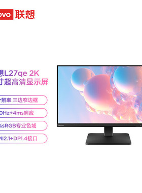 联想（lenovo）商务办公电脑显示屏 27英寸/2K/IPS/100Hz/L27qe