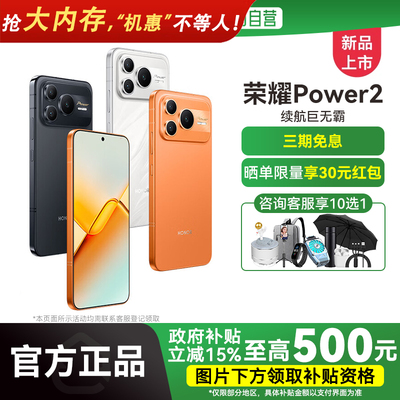 【政府补贴15%|阿里官方自营】HONOR/荣耀Power2 新品手机10080mAh青海湖电池 电梯信号王天玑8500 Elite-178