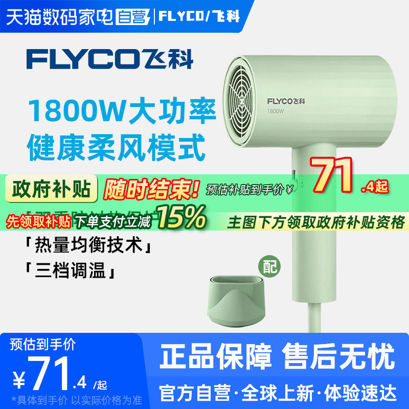 飞科吹风机家用护发大风力大功率官方旗舰正品电吹风筒FH6296-223