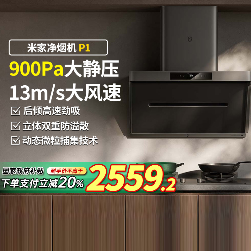 【政府补贴】小米米家净烟机P1抽油烟机净味家用大吸力侧吸式 29