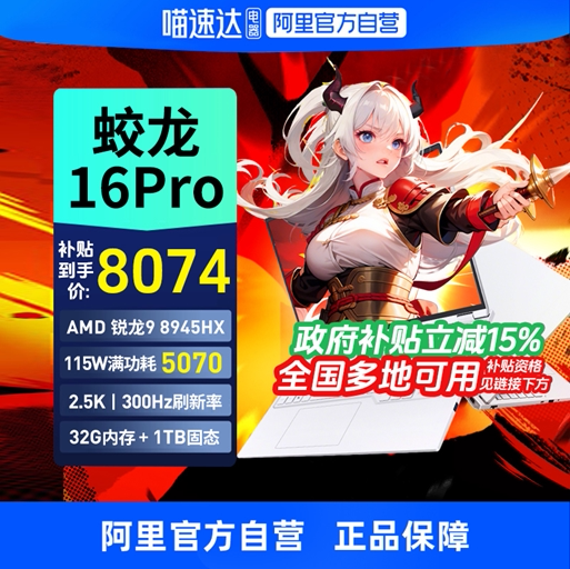 ��������������е��������16Pro ����R9 8945 RTX5070 2025�������羺����Ϸ�ʼǱ����Թٷ��콢330 ������15k ��R7 7445H/RTX3050/��/144Hz/FHD  16 512 512GB 16GB �ٷ����� 4249.15Ԫ(������)
